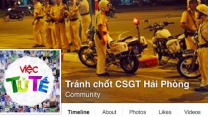 Trang Facebook có tên gọi “Tránh chốt cảnh sát giao thông Hải Phòng”.