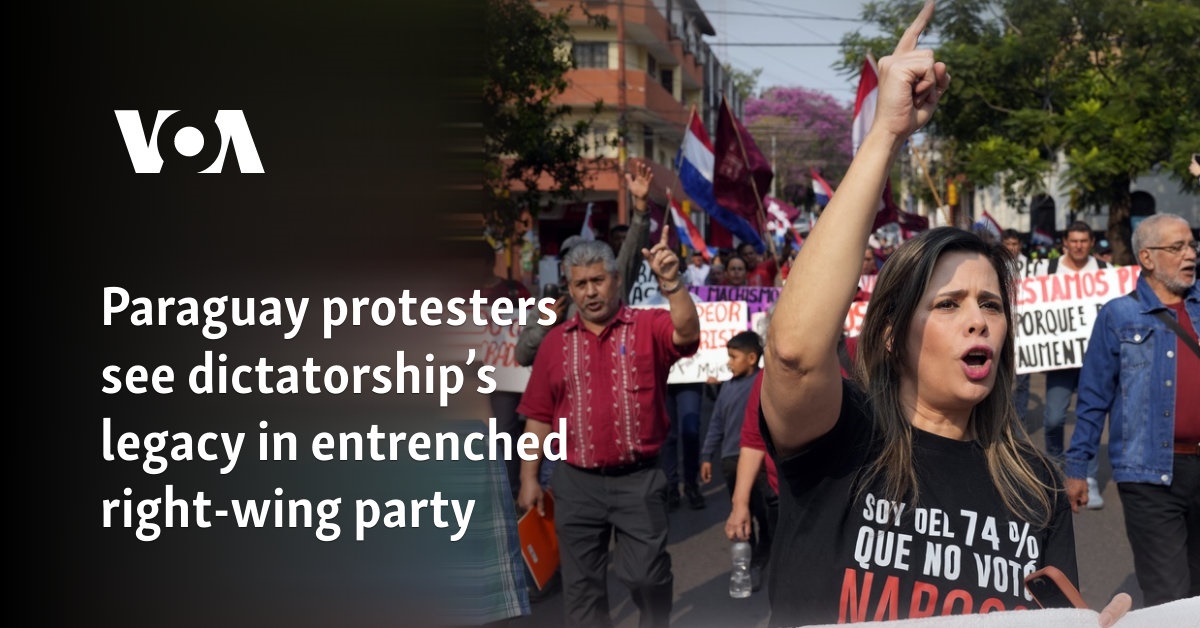 Demonstrators in Paraguay see the legacy of the dictatorship in a right-wing party