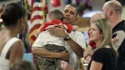 دیدار اوباما با اعضای نیروهای مسلح آمریکا و خانواده های آنان