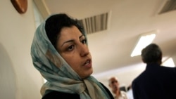 FILE - Aktivis hak asasi oposisi Iran Narges Mohammadi di Pusat Pembela Hak Asasi Manusia di Teheran, Iran, 25 Juni 2007.