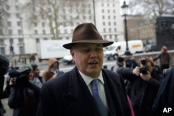 Former leader of Britain's ruling Conservative Party Iain Duncan Smith arrives for a meeting in London, Feb. 4, 2019. Prime Minister Theresa May was gathering pro-Brexit and pro-EU Conservative lawmakers into an "alternative arrangements working group" seeking to break Britain's Brexit deadlock.
