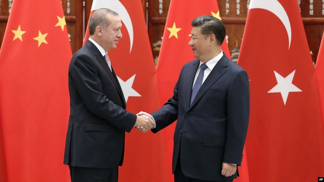 China's President Xi Jinping (R) greets Turkey's President Recep Tayyip Erdogan on the sidelines of a G-20 summit Sept. 3, 2016 in Hangzhou, China. Erdogan is expected to urge world leaders at the meeting to put terrorism high on its agenda.
