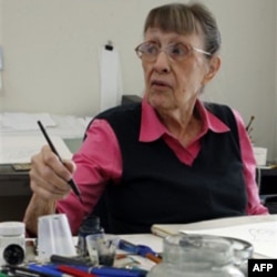 Jan Berenstain works on art for a Berenstain Bears book in Solebury, Pennsylvania in 2011