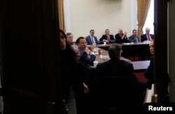 Members of the House Freedom Caucus meet on Capitol Hill, March 23, 2017.