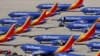 Des Boeing 737 MAX 8 de la compagnie aérienne Southwest Airlines immobilisés au sol à l'aéroport de Victorville, en Californie, le 26 mars 2019. (Photo: REUTERS/Mike Blake)