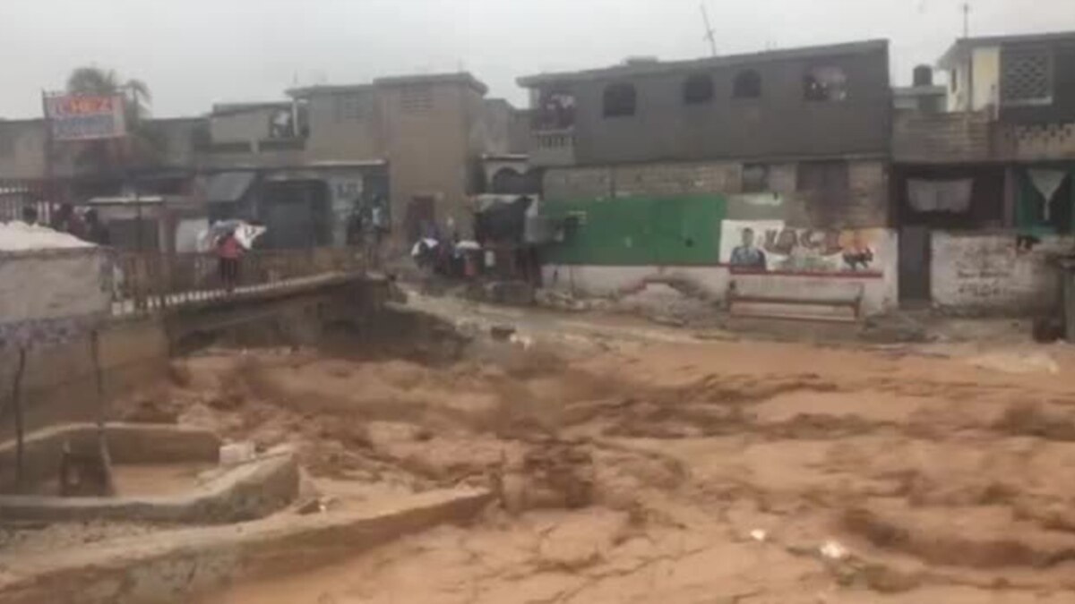 Haiti Tropical Storm Laura Raging Riviere Froide River Threatens