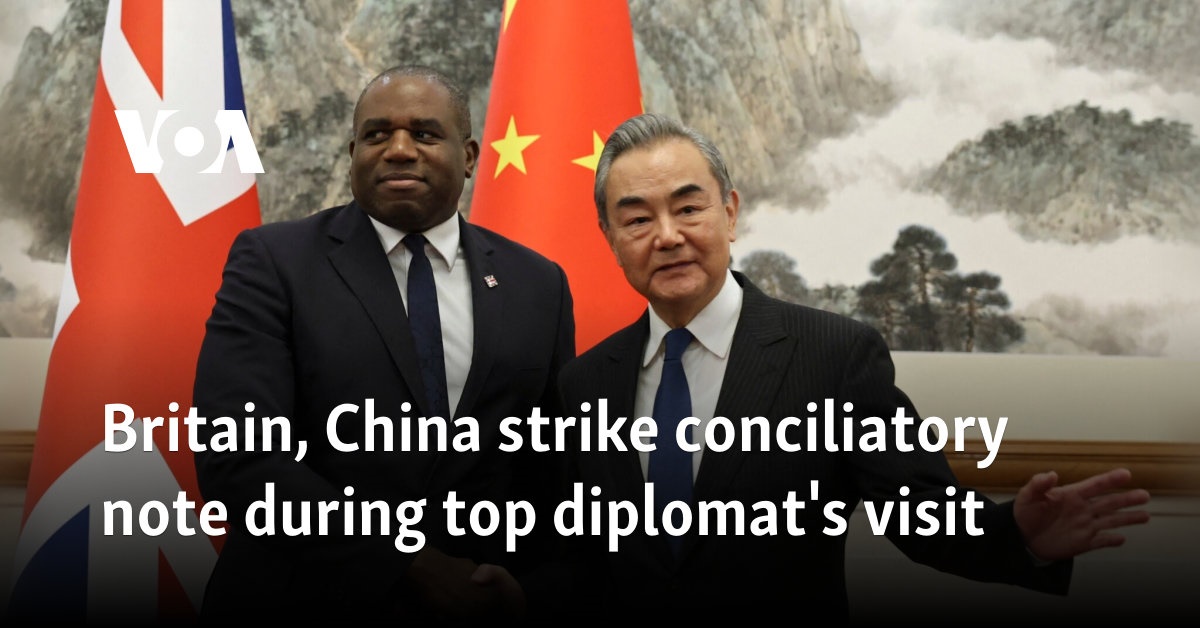 Britain, China strike conciliatory note during top diplomat's visit