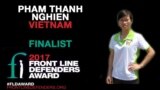 Blogger Phạm Thanh Nghiên (Ảnh: Twitter của Front Line Defenders)