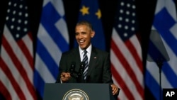 Rais wa Marekani Barack Obama atopa hotuba mjini Athens Ugiriki