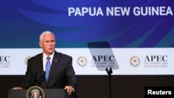 Wapres AS Mike Pence pada KTT APEC di Papua Nugini, 17 November 2018.