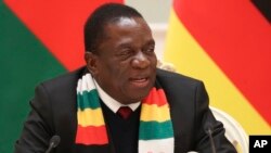  Emmerson Mnangagwa, Minsk, Bélarus, le 17 janvier 2019. 