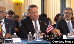 U.S. Secretary of State Mike Pompeo participates in the Organization of American States (OAS) 48th meeting of the General Assembly in Washington, U.S., June 4, 2018.