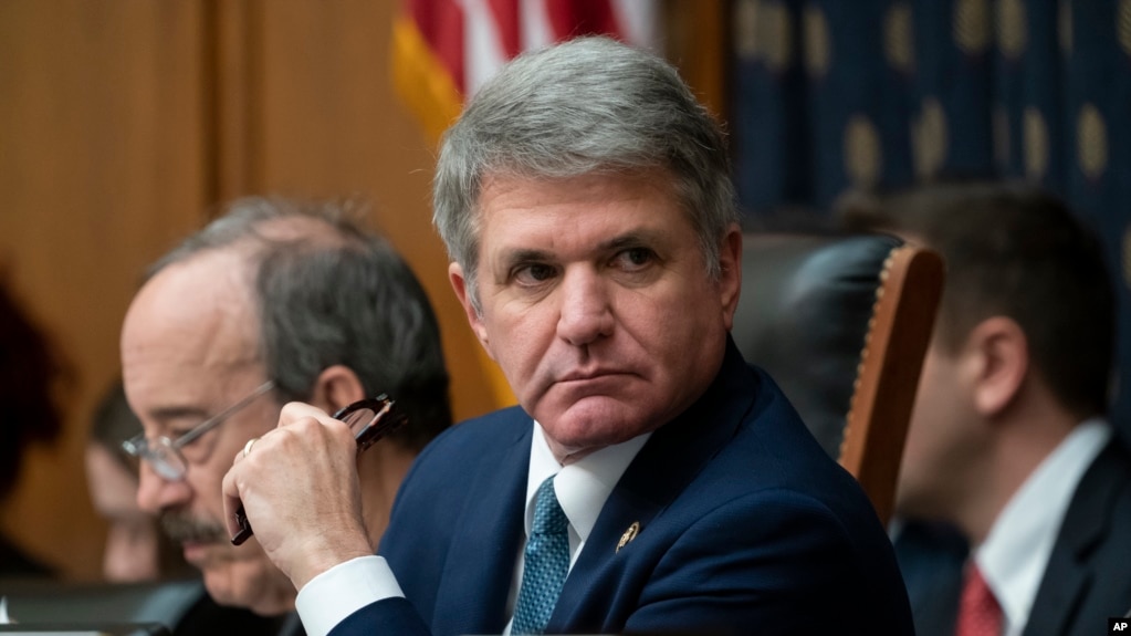 资料照：共和党联邦议员麦克尔·麦考尔（Rep. Michael McCaul, R-TX）2019年10月23日出席众议院外交事务委员会听证会。