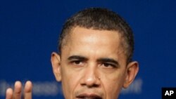 U.S. President Barack Obama speaks during a U.S.-Brazil Business Summit in Brasilia, Brazil, Saturday March 19, 2011. Obama arrived in Brazil on Saturday for the start of a three-country, five-day tour of Latin America. (AP Photo/Silvia Izquierdo)