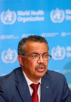 El Director General de la OMS, Tedros Adhanom Ghebreyesus, asiste a una conferencia de prensa sobre el nuevo coronavirus en Ginebra, Suiza, el 11 de febrero de 2020.