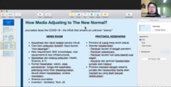 Titin Rosmasari dari CNN Indonesia memaparkan bagaimana media beradaptasi menghadapi penyebaran virus corona dalam diskusi virtual “Merumuskan Pola Baru Jurnalisme TV di Era New Normal (28/5) oleh Ikatan Jurnalis Televisi Indonesia (IJTI). (Foto: VOA)