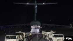 首批萨德防御系统装备运抵韩国(美军太平洋司令部推特图片)