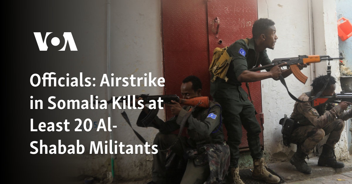 Officials: Airstrike in Somalia Kills at Least 20 Al-Shabab Militants