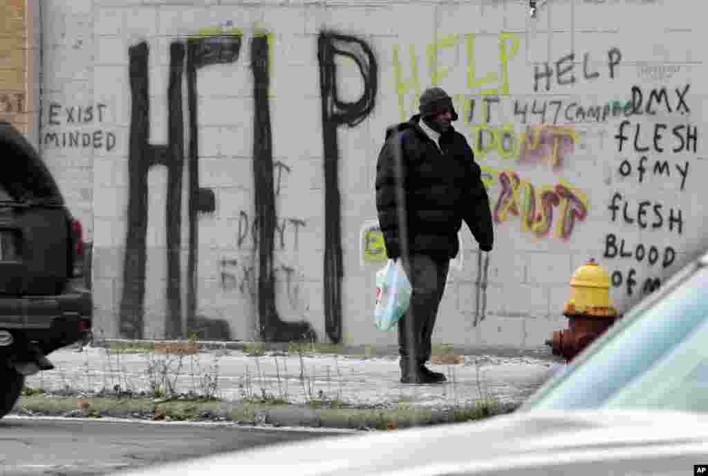 Graffiti in downtown Detroit.