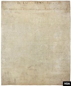 独立宣言原件（资料照片）