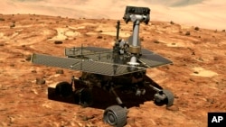 Le robot Opportunity roulait sur Mars depuis 2004. (Photo de la Nasa, le 24 janvier 2004).