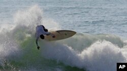 Surfing off the coast of Ocracoke Island