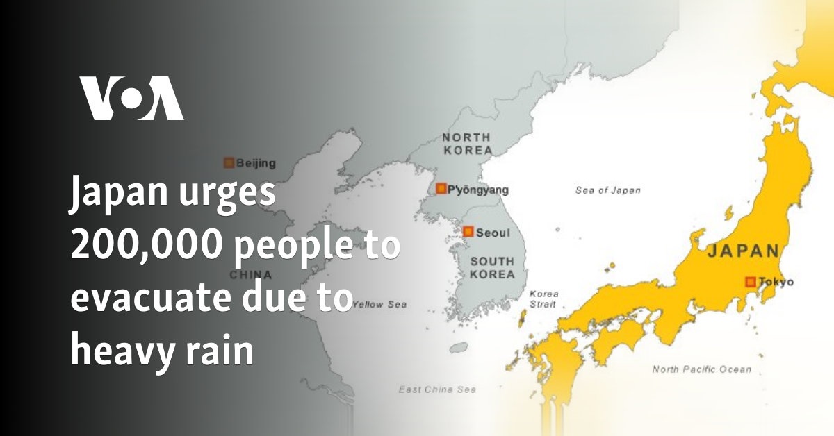 Japan urges 200,000 people to evacuate due to heavy rain