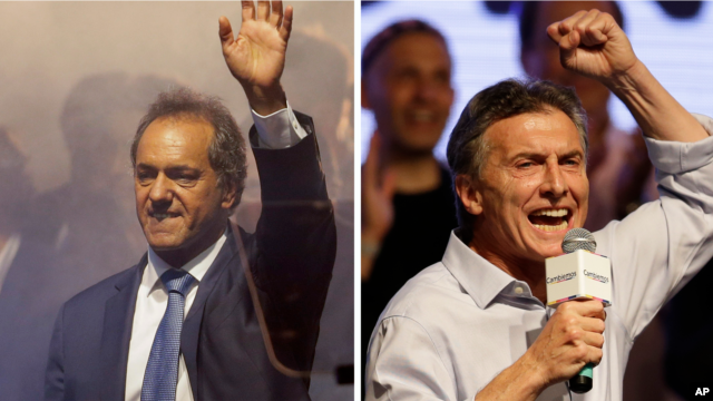 Daniel Scioli y Mauricio Macri disputan la presidencia de Argentina