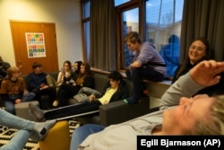 Teenagers gathered at the Tjornin youth center in Reykjavik. Iceland has changed a teenage culture of drinking and smoking by increasing participation in music and sports for students.