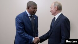 Presidente de Angola, João Lourenço, e Presidente da Rússia, Vladimir Putin, em Sochi na Cimeira Rússia - África. 24 Outubro, 2019