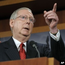 Senate Minority Leader Mitch McConnell during a news conference on Capitol Hill (File)