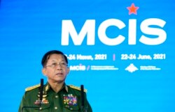 Myanmar military chief, Min Aung Hlaing, at Moscow