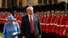 U.S. President Donald Trump and Britain's Queen Elizabeth II inspect a Guard of Honour, formed of the Coldstream Guards at Windsor Castle in Windsor, England.