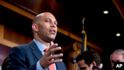 Rep. Hakeem Jeffries, D-N.Y., speaks at a news conference on Capitol Hill in Washington, May 16, 2018.