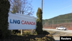 Antre sit pwojè Shell LNG a nan Kanada ki nan Nòdwès Koloni Birtanik la. Foto 12 Aavril 2014.