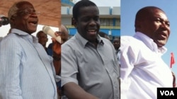 Afonso Dhlakama, Daviz Simango e Filipe Nyussi, candidatos à presidência de Moçambique