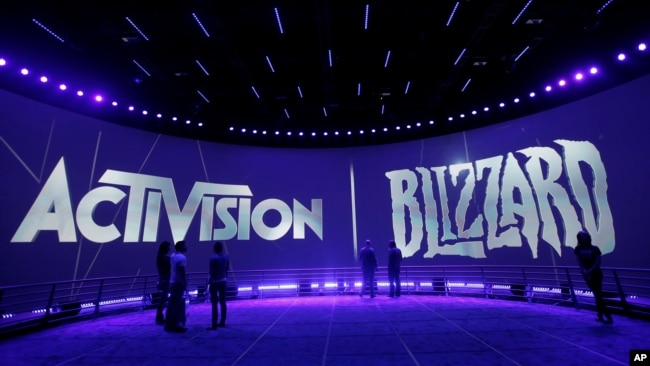 In this file photo, the Activision Blizzard Booth is shown on June 13, 2013, during the during the Electronic Entertainment Expo in Los Angeles. (AP Photo/Jae C. Hong, File)