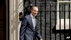 Le nouveau ministre britannique du Brexit, Dominic Raab, à Londres, le 9 juillet 2018.