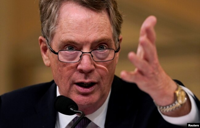 FILE PHOTO: U.S. Trade Representative Robert Lighthizer testifies at a House Ways and Means Committee on U.S.-China trade in Washington, Feb. 27, 2019.
