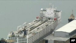 Kapal kargo di Fremantle, Australia Selasa, 26 Mei 2020. 