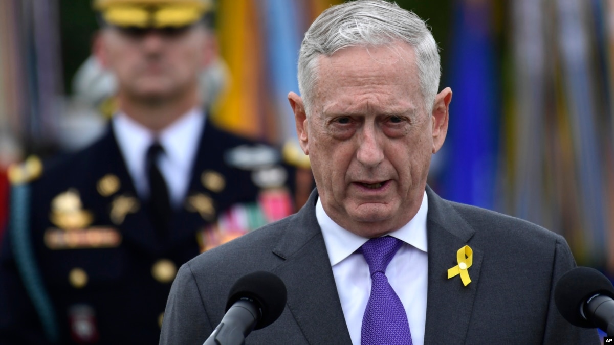 Menhan Mattis Serukan Pasukan AS Perkuat Tekad kepada Negara