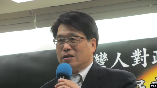 台湾民意基金会董事长游盈隆(美国之音张永泰拍摄)