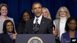 President Obama addresses White House Forum on Women and the Economy, April 6, 2012.