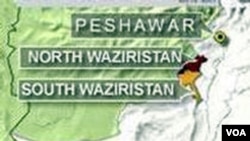 Letak Waziristan Utara dalam peta Pakistan.