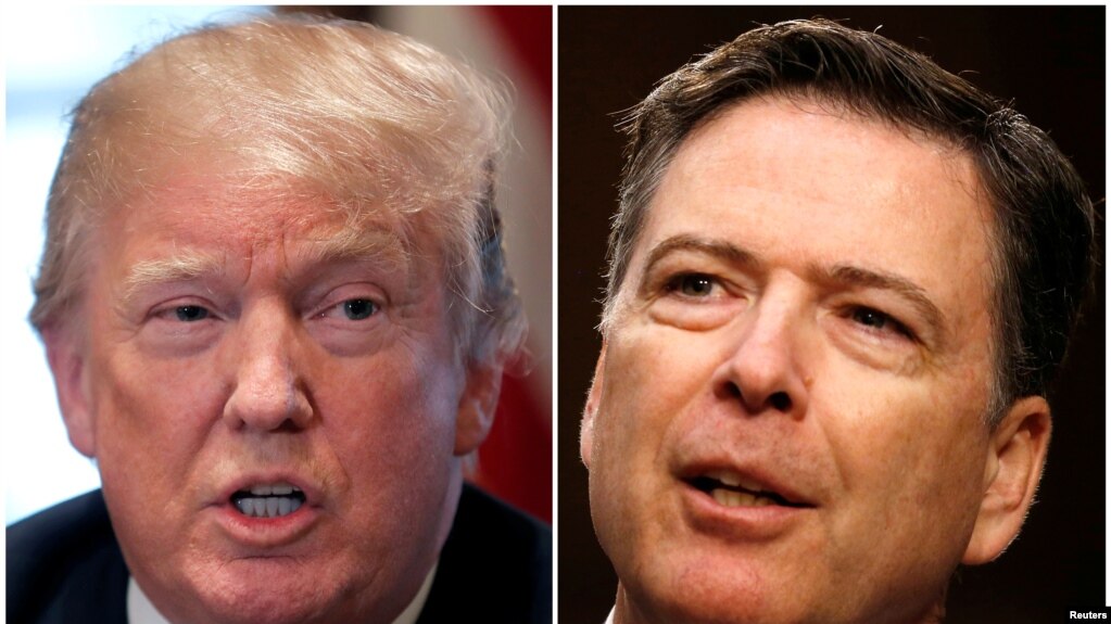 Tá»•ng thá»‘ng Má»¹ Donald Trump vÃ  cá»±u giÃ¡m Ä‘á»‘c FBI James Comey.