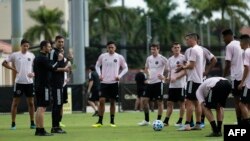 Les joueurs de l'Inter Miami CF s'entraînent en Florida, USA, le 20 janvier 2020. (Photo by Eva Marie UZCATEGUI / AFP)