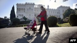 Yalta shahridagi tarixiy Livadiya saroyi, 5-mart, 2014-yil.