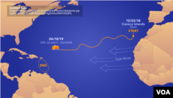 Frenchman Jean-Jacques Savin posted on his Facebook page that he was just 750 kilometers from the island of St. Martin. He set sail for the Caribbean Dec. 26, leaving from El Hierro in Spain's Canary Islands.