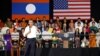 美国总统奥巴马在老挝对一批来自东南亚各国的年轻人发表讲话。(2016年9月7日)