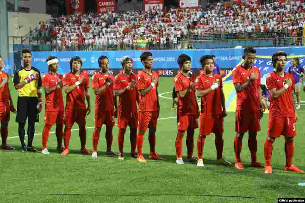 U 23 Foot ball team in red 2015